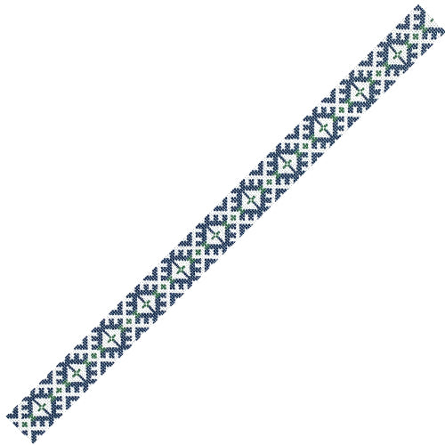 William Belt in Green & Blue Painted Canvas Little Stitches Needleworks  - 1