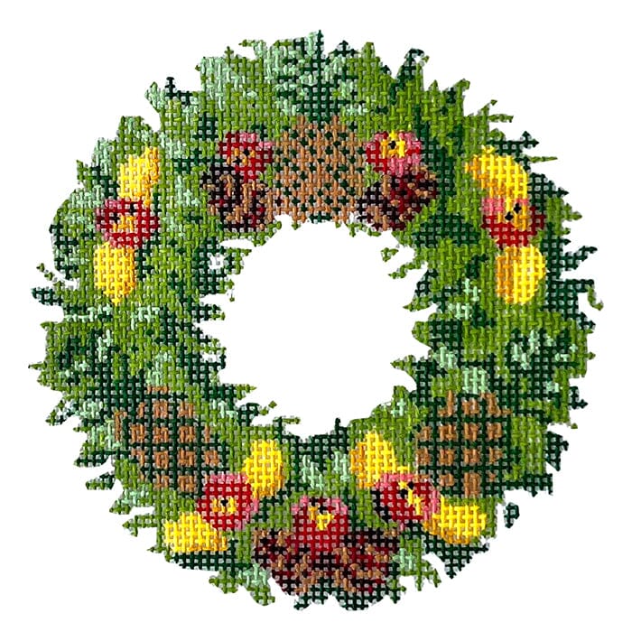 Williamsburg Wreath Painted Canvas Tina Griffin Designs  - 1