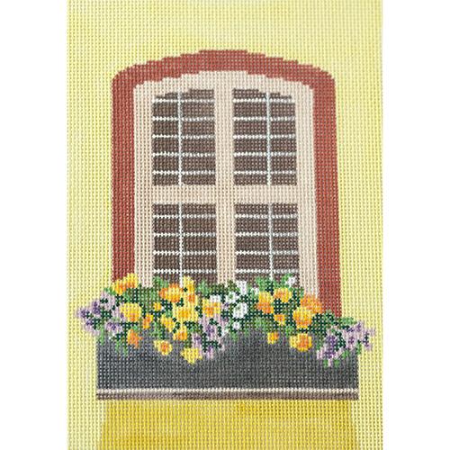 Window   Sunny Flowers Painted Canvas The Meredith Collection  - 1