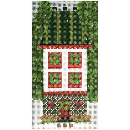 Window Wreath House Painted Canvas Melissa Shirley Designs  - 1