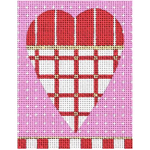 Windowpane Heart Painted Canvas Melissa Shirley Designs  - 1