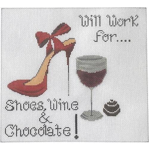 Wine and Chocolate Painted Canvas Funda Scully  - 1
