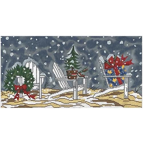 Winter Adirondack Chairs Painted Canvas Cooper Oaks Design 