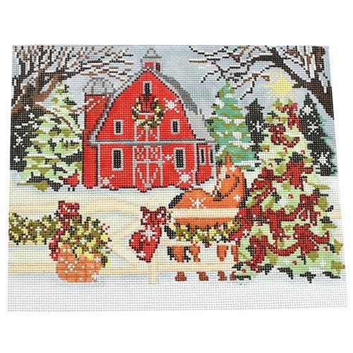 Winter Barn Painted Canvas Birds of a Feather  - 1