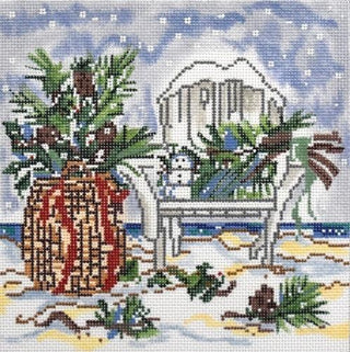 Winter Chair Painted Canvas Susan Wallace Barnes 
