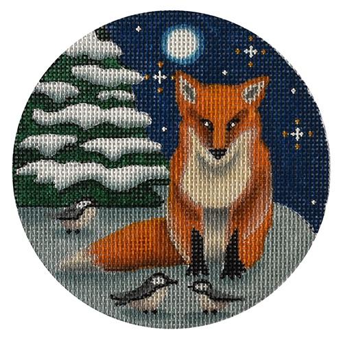 Winter Fox Painted Canvas Rebecca Wood Designs  - 1