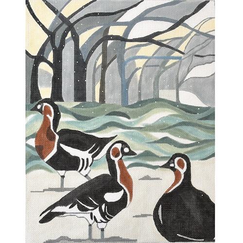 Winter Geese Painted Canvas Melissa Prince Designs 