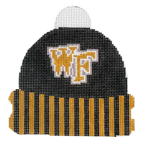 Winter Hat - Wake Forest with Pom Painted Canvas Kristine Kingston 