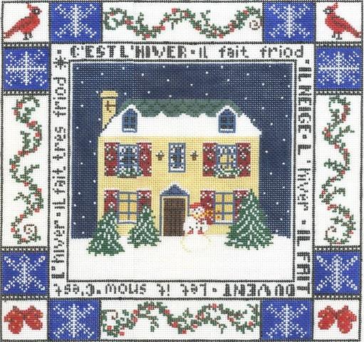 Winter Painted Canvas Cooper Oaks Design  - 1
