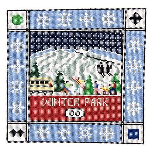 Winter Park Square Painted Canvas Doolittle Stitchery 