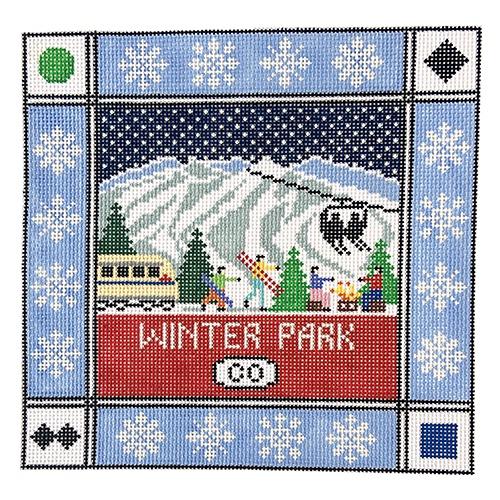 Winter Park Square Painted Canvas Doolittle Stitchery  - 1