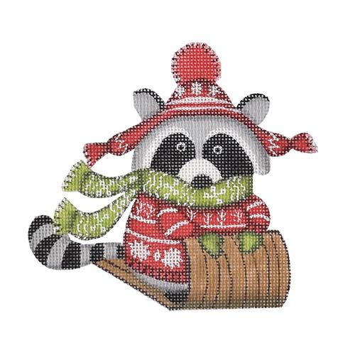 Winter Raccoon Painted Canvas Painted Pony Designs  - 1