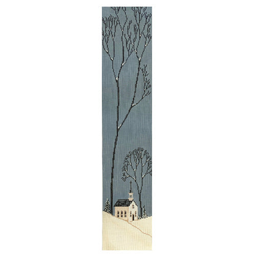 Winter Scene Tall Tree Painted Canvas Cooper Oaks Design  - 1