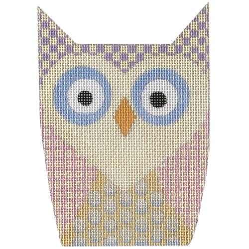 Winter Snowy Owl with Stitch Guide Painted Canvas Eye Candy Needleart  - 1