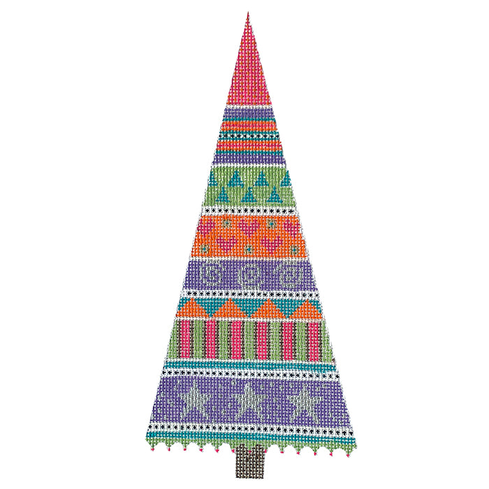 Winter Tree Painted Canvas Eye Candy Needleart  - 1
