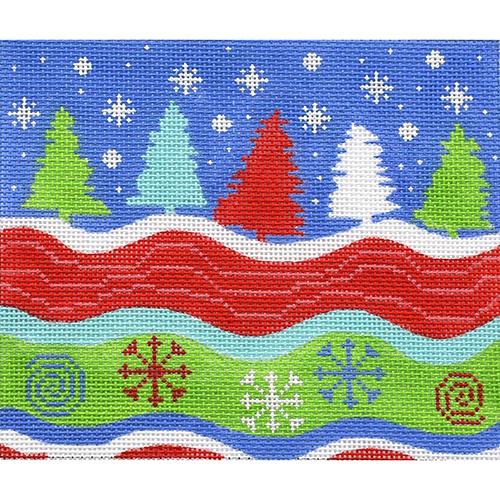 Winter Trees Painted Canvas CBK Needlepoint Collections  - 1