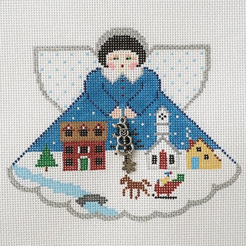 Winter Wonderland Angel Painted Canvas Painted Pony Designs  - 1