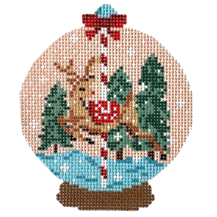 Winter Wonderland Snowglobe Painted Canvas Rachel Barri Designs  - 1