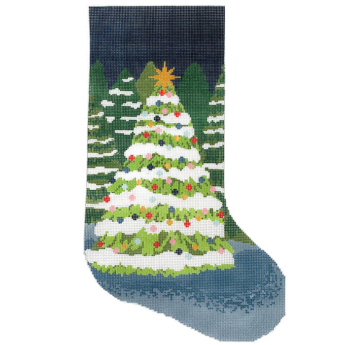 Winter Wonderland Stocking Painted Canvas KCN Designers 