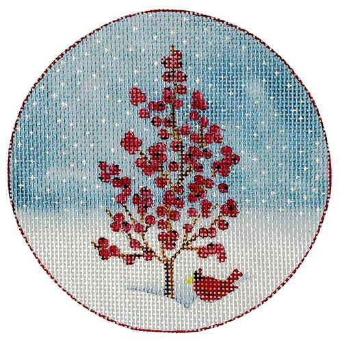 Winterberry Mini Tree with Cardinal Painted Canvas Love You More  - 1