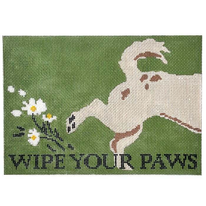 Wipe Your Paws Painted Canvas CBK Needlepoint Collections  - 1