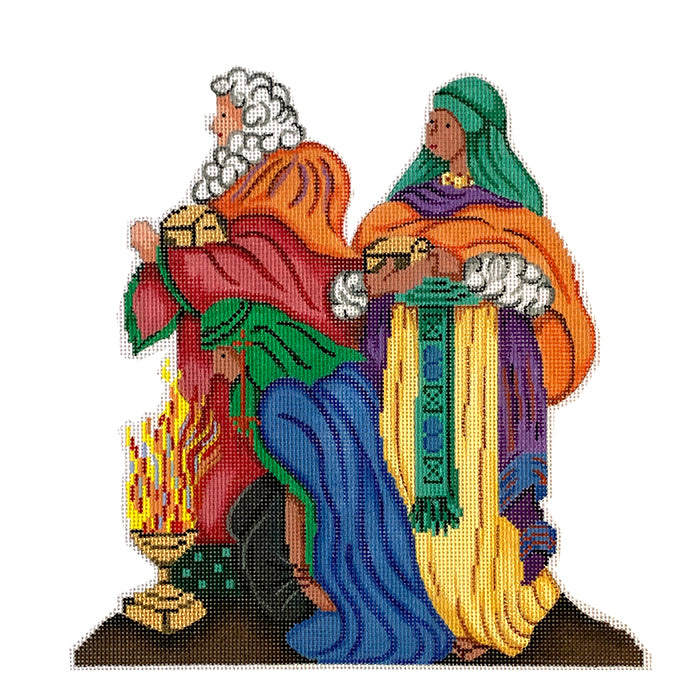 Wise Men Nativity Painted Canvas Patti Mann 
