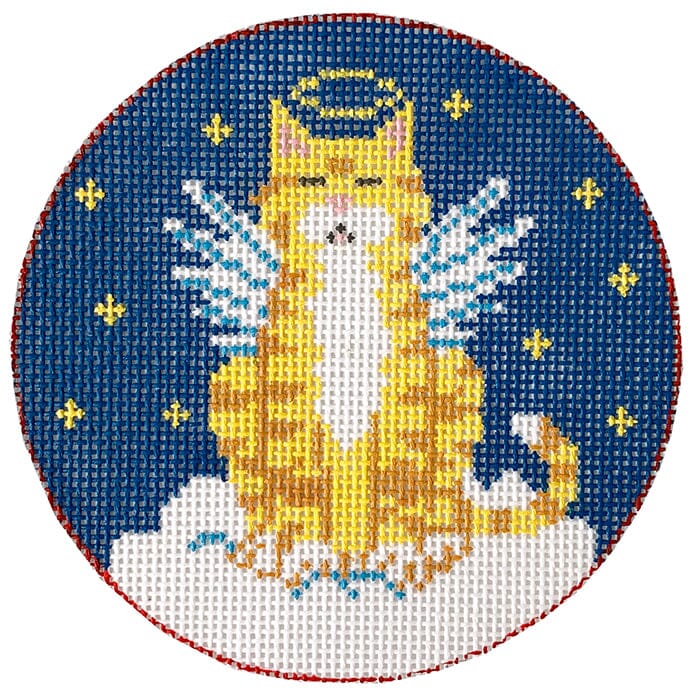 Wishful Angel Cat Ornament Painted Canvas CBK Needlepoint Collections 