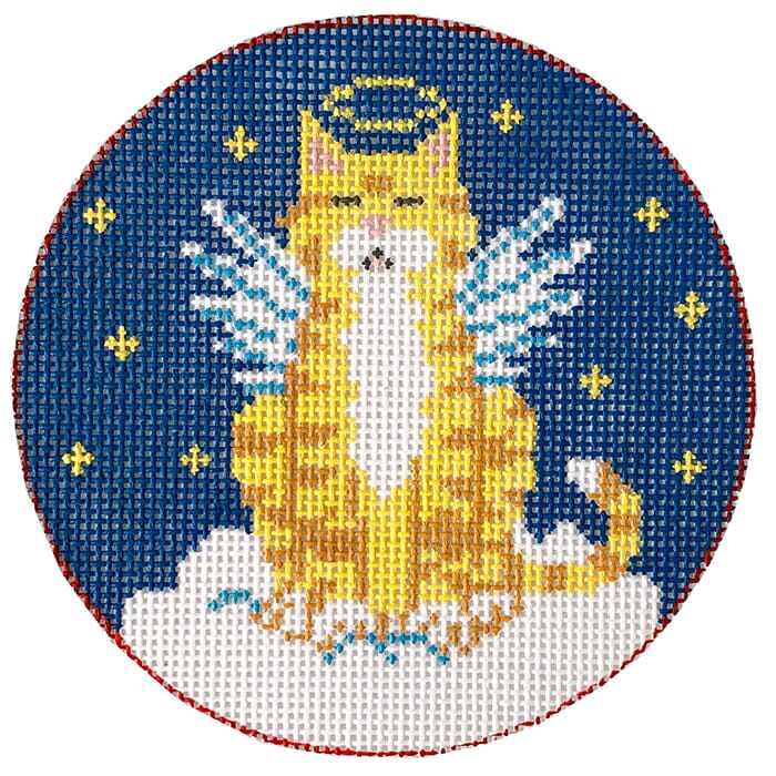 Wishful Angel Cat Ornament Painted Canvas CBK Needlepoint Collections  - 1