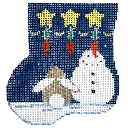 Wishful Thinking with Bunny Insert Mini Stocking Painted Canvas Kathy Schenkel Designs 