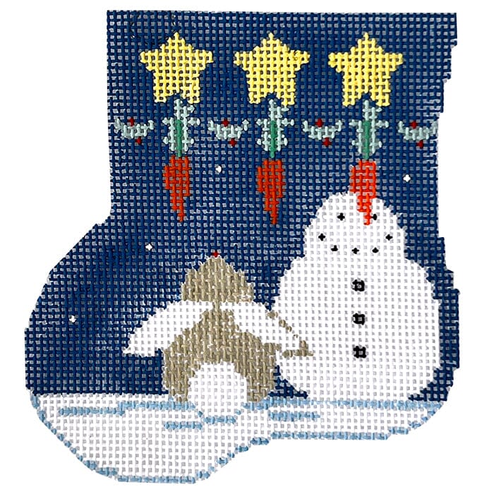 Wishful Thinking with Bunny Insert Mini Stocking Painted Canvas Kathy Schenkel Designs  - 1