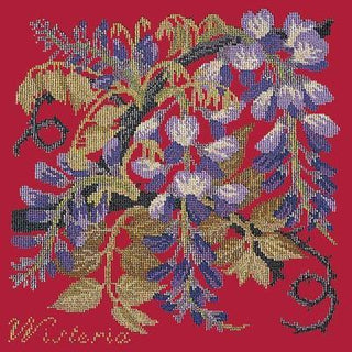 Wisteria Needlepoint Kit Kits Elizabeth Bradley Design Bright Red 
