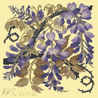 Wisteria Needlepoint Kit Kits Elizabeth Bradley Design Butter Yellow 
