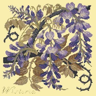 Wisteria Needlepoint Kit Kits Elizabeth Bradley Design Butter Yellow 
