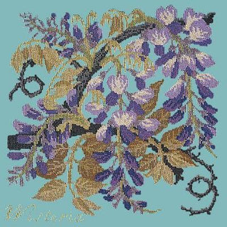 Wisteria Needlepoint Kit Kits Elizabeth Bradley Design Duck Egg Blue 
