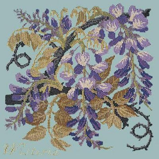 Wisteria Needlepoint Kit Kits Elizabeth Bradley Design Pale Blue 
