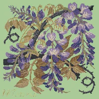 Wisteria Needlepoint Kit Kits Elizabeth Bradley Design Pale Green 
