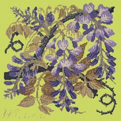 Wisteria Needlepoint Kit Kits Elizabeth Bradley Design Pale Lime 