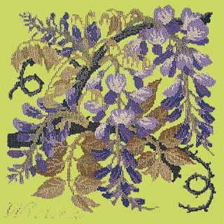 Wisteria Needlepoint Kit Kits Elizabeth Bradley Design Pale Lime 
