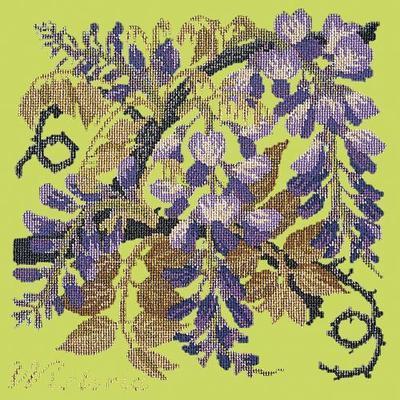 Wisteria Needlepoint Kit Kits Elizabeth Bradley Design Pale Lime 

