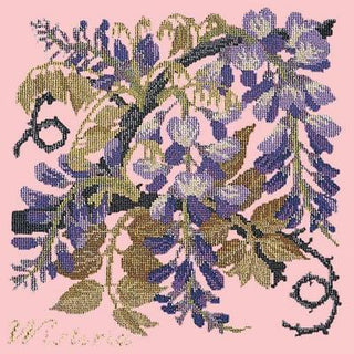 Wisteria Needlepoint Kit Kits Elizabeth Bradley Design Pale Rose 
