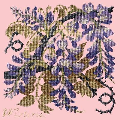 Wisteria Needlepoint Kit Kits Elizabeth Bradley Design Pale Rose 
