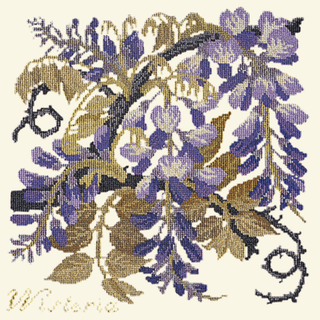 Wisteria Needlepoint Kit Kits Elizabeth Bradley Design Winter White 
