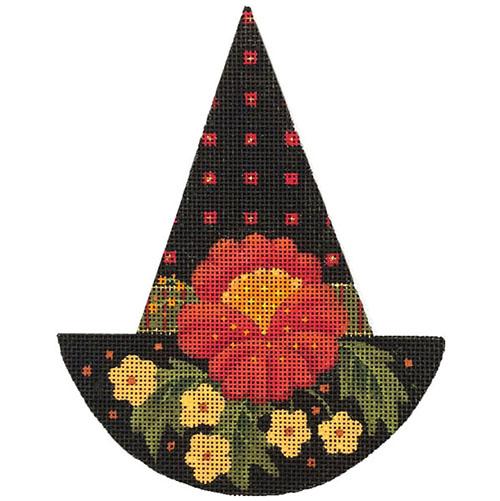 Witch Hat - Big Red Flower Painted Canvas Melissa Shirley Designs 