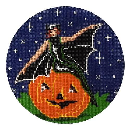 Witch on a Pumpkin Painted Canvas The Meredith Collection  - 1