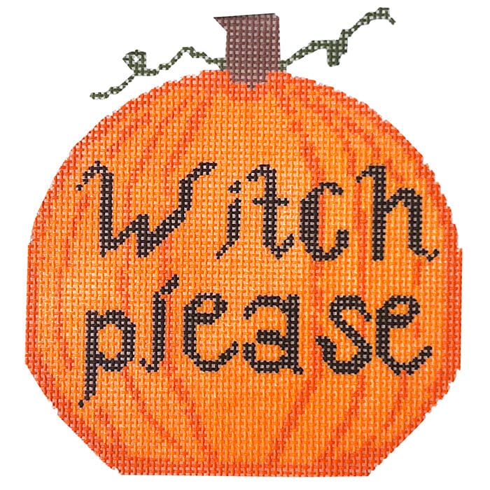 Witch Please Pumpkin Painted Canvas KCN Designers 
