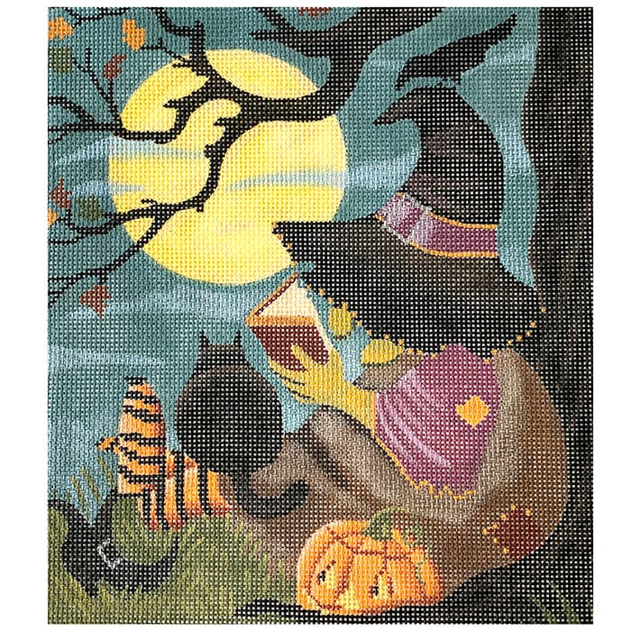 Witch Reading #13 Painted Canvas Susan Roberts Needlepoint Designs Inc. 