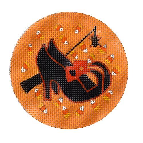 Witch Shoes with Spider Painted Canvas Love You More 
