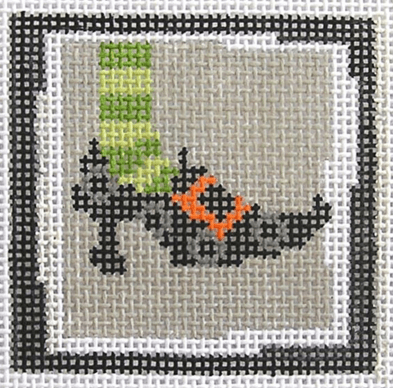 Witch's Boot (gray) Painted Canvas Pippin  - 1