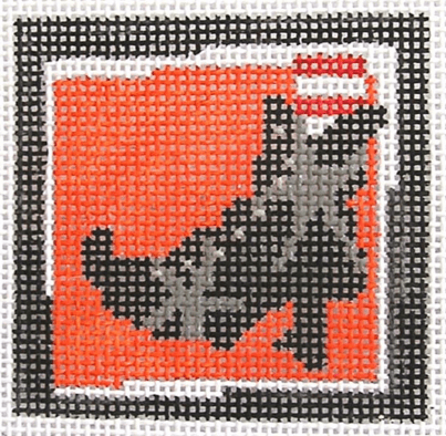 Witch's Boot (orange) Painted Canvas Pippin  - 1