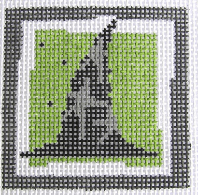 Witch's Hat (green) Painted Canvas Pippin  - 1